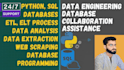 do data engineering, database projects, python, sql, etl, extraction