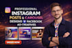 design instagram posts, carousel designs, and facebook ad creatives