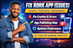 fix rork app issues crashes publishing errors and optimization