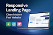 build a clean responsive landing page using HTML CSS javascript
