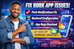 fix rork app push notification and backend issues fast