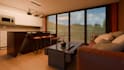 design a modern container interior for home, cafe, or office in 3d