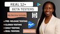 provide closed testing 12 testers 20 testers mobile app testing 12 testers