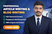 do SEO article writing, blog post writing and content writing