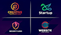 do modern tech, startup, security and technology logo design
