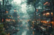 make environment, cyberpunk, sci fi art landscape design