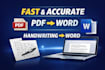 convert PDF and handwritten notes to word