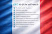 write GEO article in french