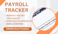 create a monthly payroll tracker in excel for small business