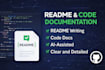 make a professional API documentation and github readme files