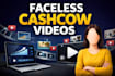 create a faceless and  cashcow video editing for youtube