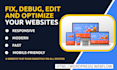 fix, edit, debug and rebuild existing websites, business html css websites