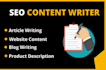 do SEO article writing, blog writing, and website content