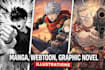 draw manga comic, webtoon and graphic novel illustrations