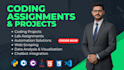 do coding assignments, tasks and projects in java cpp c python julia go lisp r