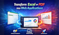 convert your excel or PDF into a dynamic web app