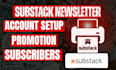 do substack setup, substack promotion, substack subscriber, substack newsletter