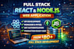 develop a full stack react node js functional web