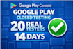 provide app testing, google play closed testing, using 12 testers