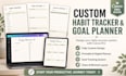 create a custom habit tracker and goal setting planner using canva pro