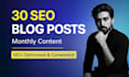 write 30 SEO blog posts monthly