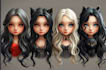 do cute chibi character, cartoon , sticker and emoticons