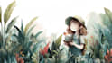 create watercolor children illustration