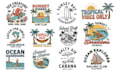 design surfing, skating, beach, ocean and vacation logo