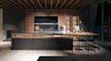 do high end kitchen interior design cabinet layout and 3d rendering