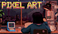 do 2d retro 8bit 16bit pixel art character lofi loop animation, animated gif