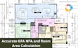 calculate gfa, nfa and room areas with professional architectural diagrams