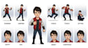create a character pose and expression reference sheet