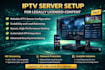 set up reliable ipt v server, xtream UI, xui one panel, API integration, server