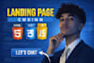 create a professional landing page using HTML CSS and javascript