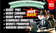 do organic reddit  seo post and comment for your ecommerce  ai app startup tools