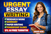 do urgent essay writing, research and summary, powerpoints, case study,2,4 page