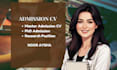 create an admission CV for master and phd applications