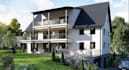 create architectural modern villa house,facade render, landscape backyard design