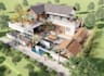 restructure exist building,back yard design, front yard landscape rendering,pool