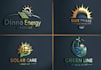 design solar panel energy and power electrician logo