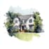 hand draw architectural home building portrait