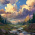 illustrate beautiful flat landscape illustration art