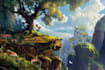 create stunning fantasy landscape, background illustration