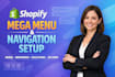 fix, edit mega menu dropdown, collection, navigation, section