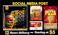 design modern eye catching food post for social media and instagram