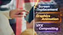 professionally screen replacement , graphics animation, video composting vfx