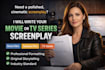 write a movie or TV series screenplay in industry format