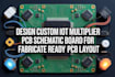 design custom iot multiplier pcb schematic board for fabricate ready pcb layout