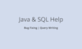 write sql queries or fix java bugs