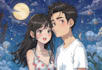 design cartoon couple illustration in HD